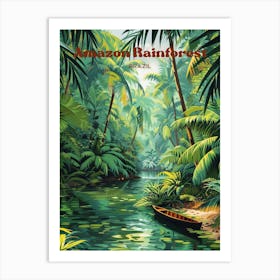 Amazon Rainforest Tropical Travel Art Art Print