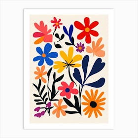 Flowers On A White Background 14 Art Print