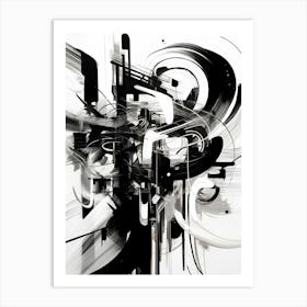 Transformation Abstract Black And White 1 Art Print