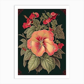 Impatiens 3 Floral Botanical Vintage Poster Flower Art Print