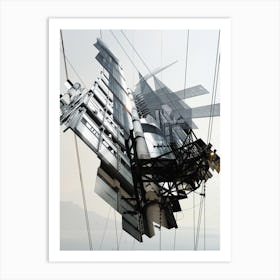 Poster Abstract Architecture London Lloyd's Building - London City Hall Montage Art Print