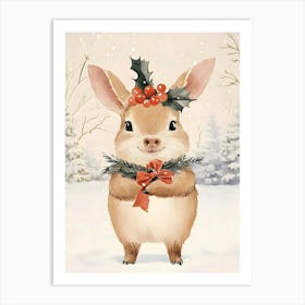 Christmas Bunny 3 Art Print