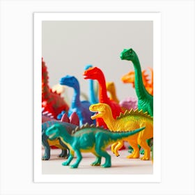 Colourful Toy Dinosaur Friends 1 Art Print