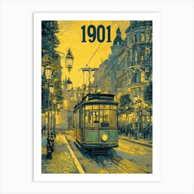 Aihrgdesign A Vintage Travel Poster Of An Electric Tram Glidi Ff8bbaa9 1d73 44fa 9340 1349237a6944 1 Affiche