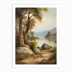 Forest Lake,Vintage Oil Painting,Farm Wall Decorations,Vintage Landscape,Vintage Landscape Oil Painting.10 2 Art Print