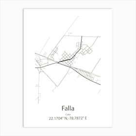 Falla,Cuba Minimalist Map Art Print