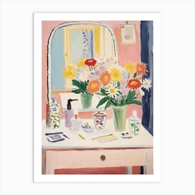 A Vase With Daisy, Flower Bouquet 2 Art Print