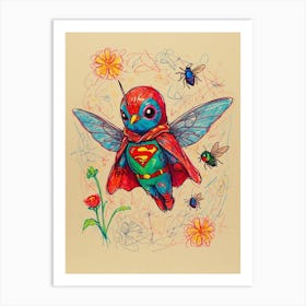 Superman Hummingbird Art Print