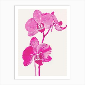 Hot Pink Orchid 2 Art Print