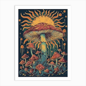 Mushrooms In The Sun Art Print