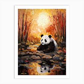 Panda Art In Mosaic Art Style 2 Art Print