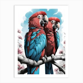 Two Parrots Art Print