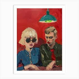 Couple At A Table Art Print