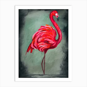 Flamingo Thick Paint Art Print