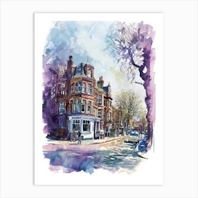 Bexley London Borough   Street Watercolour 1 Art Print