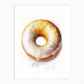 Buttermilk Donut Cute Neon 2 Art Print