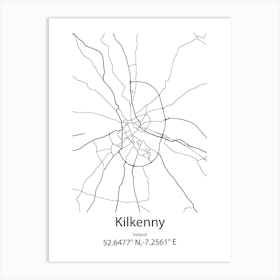 Kilkenny,Ireland Minimalist Map Art Print