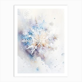 Delicate, Snowflakes, Storybook Watercolours 3 Art Print