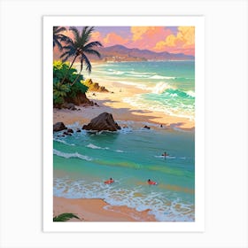 Sunset At The Beach 7 Art Print