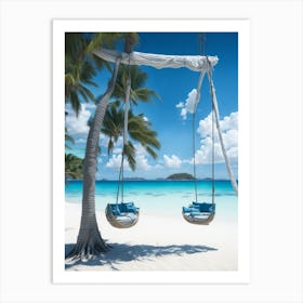 Swings On The Beach Art Print
