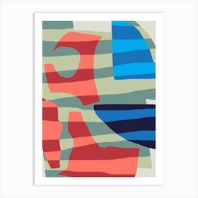 Abstract Stripe Minimal Collage 5 Art Print