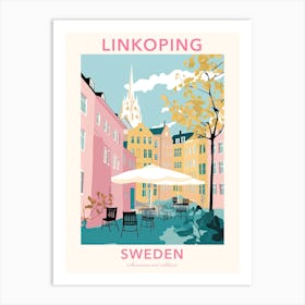 Linkoping, Sweden, Flat Pastels Tones Illustration 4 Poster Art Print