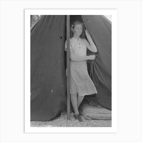 Daughter Of Migrant Strawberry Picker In Doorway Of Tent Home Near Hammond, Louisiana By Russell Lee Art Print