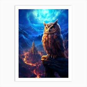 Owl In The Forest 1 Art Print