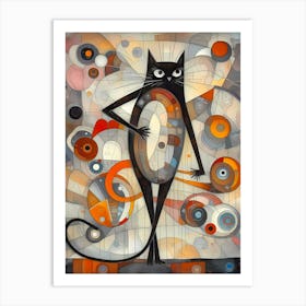 The Enigmatic Charmer: A Feline Fantasia Art Print