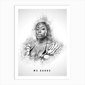 Ms Banks Rapper Sketch Art Print