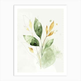 Watercolor Leaves 13 Art Print