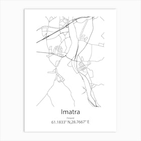 Imatra,Finland Minimalist Map Art Print