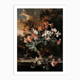 Baroque Floral Still Life Cyclamen 1 Art Print