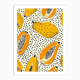 Seamless Pattern With Papayas 2 Art Print