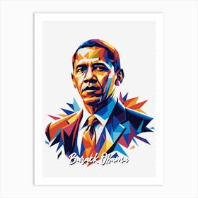 Barack Obama Portrait WPAP Pop Art Art Print