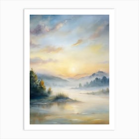 Sunrise Over The Lake Art Print