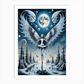 A Celestial Ballet Across Star Covered Canvas Art Print