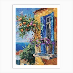 Balcony Painting In Paphos 2 Art Print