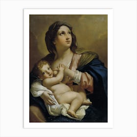 Virgin and child, Elisabetta Sirani Art Print