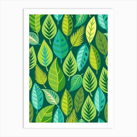 Seamless Pattern With Leaves 7 Art Print