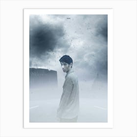 Man Standing In The Fog Art Print