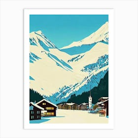 Verbier, Switzerland Midcentury Vintage Skiing Poster Art Print