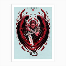 Devil With Sword Art Print