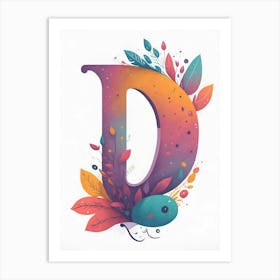 Colorful Letter D Illustration 48 Art Print