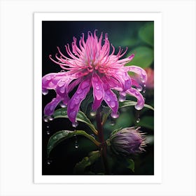 Bee Balm Wildflower In South Western Style (2) Art Print