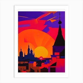 Abstract Sunrise Over The City Art Print