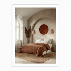 Bedroom With Arched Window Art Print