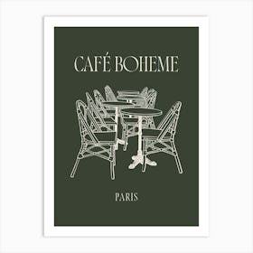Cafe Boheme - Green Art Print