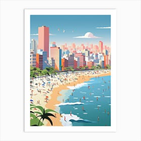 Ipanema Beach, Brazil, Graphic Illustration 4 Art Print