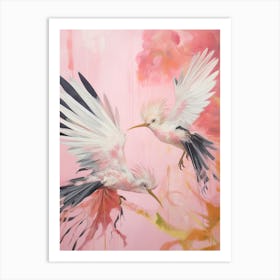 Pink Ethereal Bird Painting Hoopoe 3 Art Print